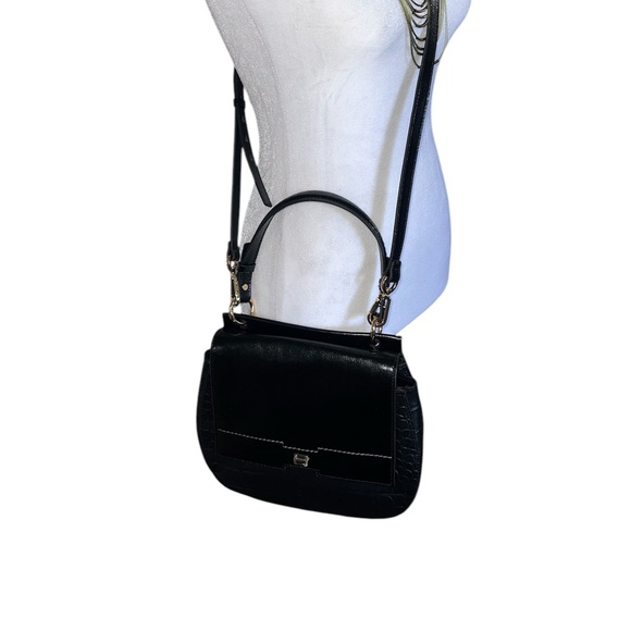 H by Halston Croc-Embossed 2-Way Leather Bag - Picture 13 of 14